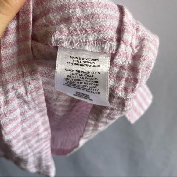 Women's Nordstrom BP Pink & White Striped Button Front Tank Top - Picture 5 of 8